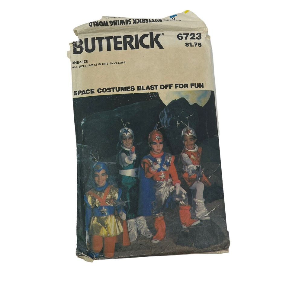 Butterick 6723‎ Vintage 80s Space Costume Kids S M L Uncut Astronaut Pattern